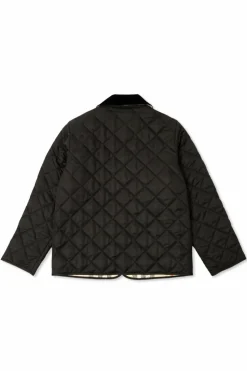 Burberry Kids CZARNY Pikowana kurtka z kołnierzem