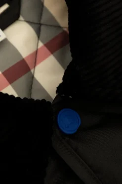 Burberry Kids CZARNY Pikowana kurtka z kołnierzem
