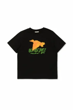 Burberry Kids CZARNY T-shirt z nadrukiem