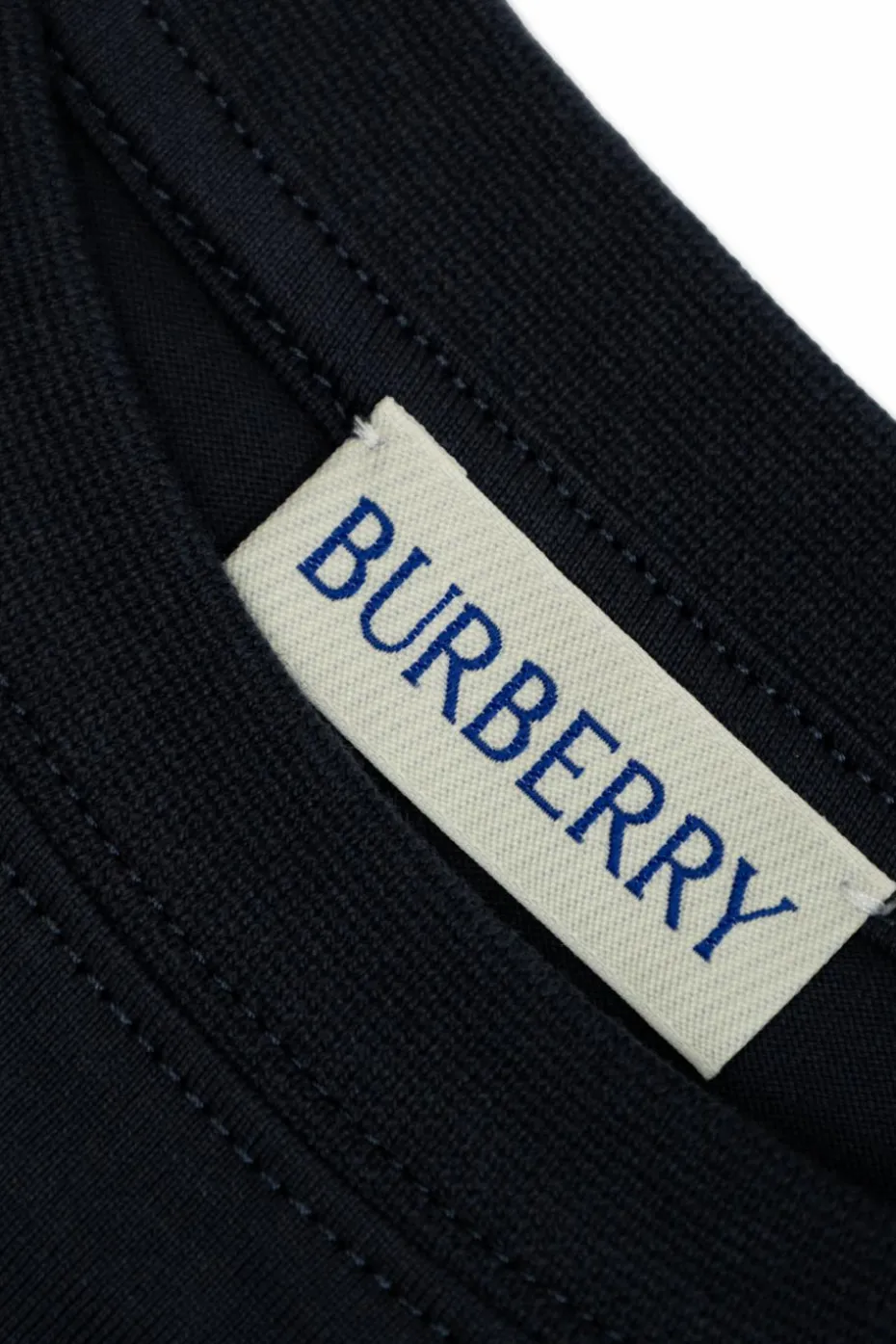 Burberry Kids GRANATOWY T-shirt z nadrukowanym logo