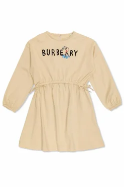 Burberry Kids kremowy Sukienka z nadrukowanym logo
