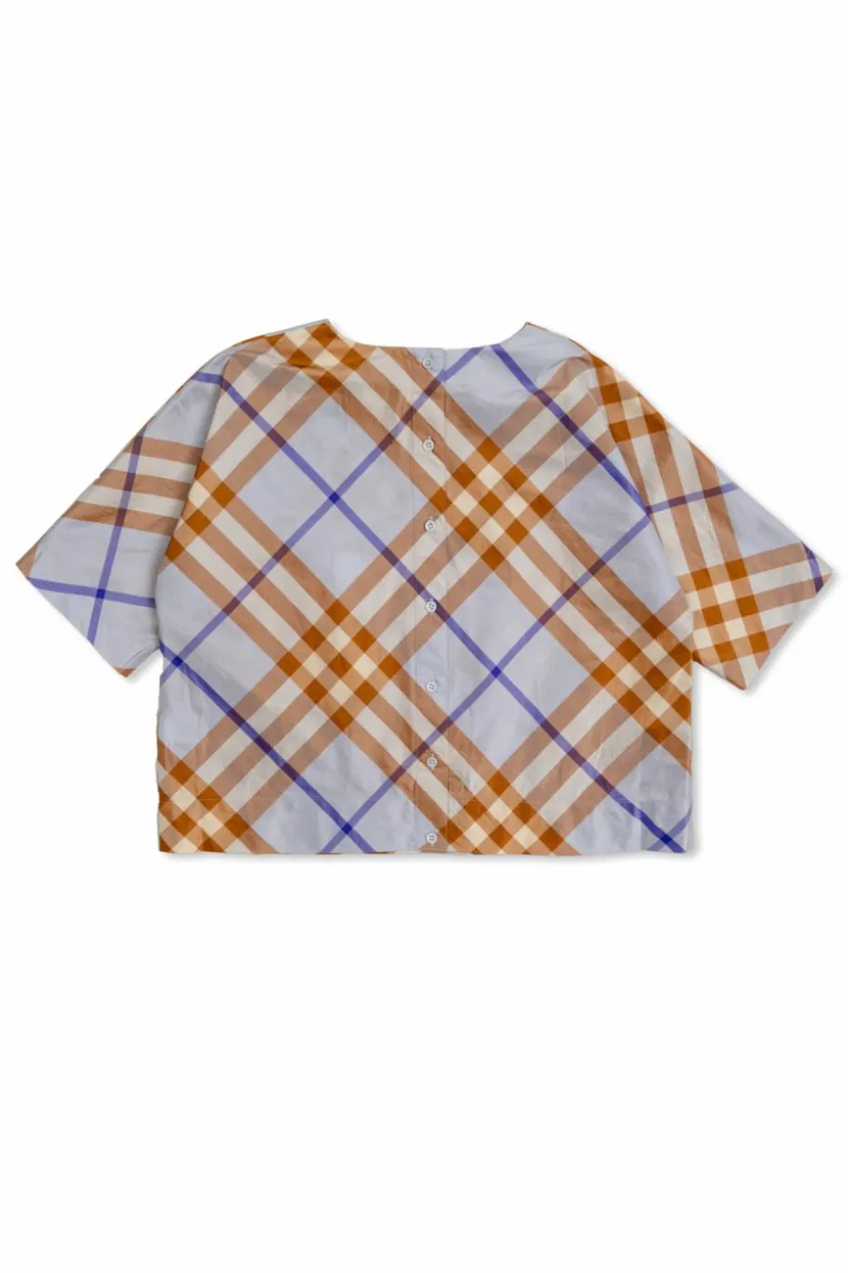 Burberry Kids MULTIKOLOR Jedwabny top ze wzorem w kratę