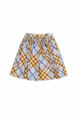 Burberry Kids MULTIKOLOR Jedwabna spódnica ze wzorem w kratę