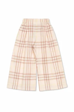 Burberry Kids RÓŻOWY Spodnie ze wzorem w kratę