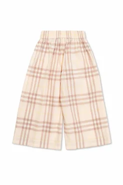 Burberry Kids RÓŻOWY Spodnie ze wzorem w kratę