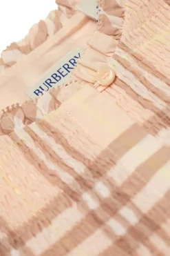 Burberry Kids RÓŻOWY Top ze wzorem w kratę