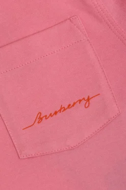 Burberry Kids RÓŻOWY T-shirt z kieszenią