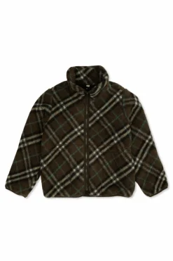 Burberry Kids ZIELONY Ocieplany polar ze wzorem w kratę