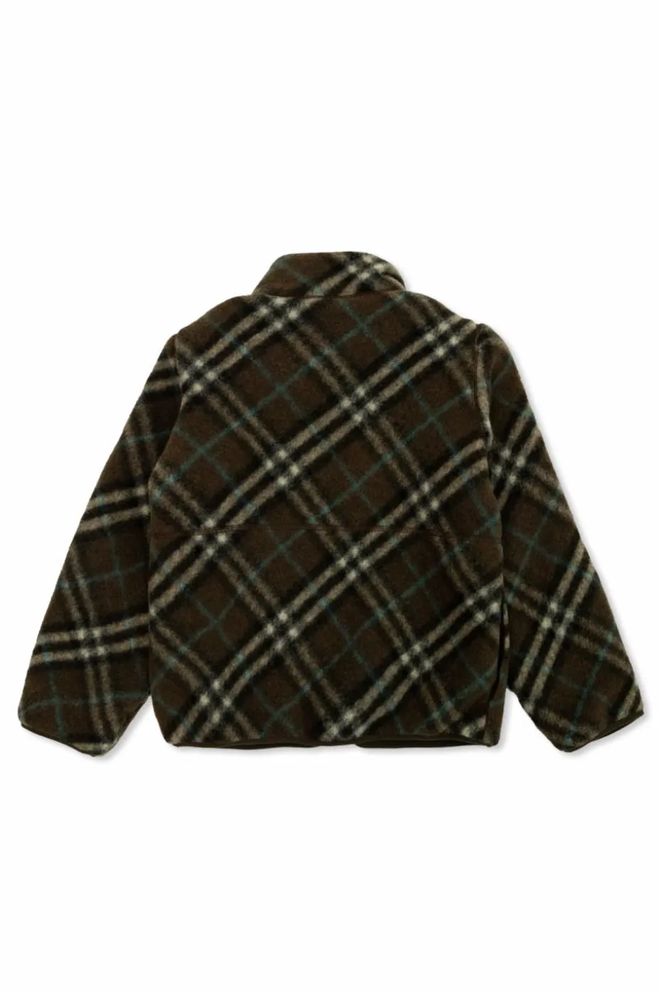 Burberry Kids ZIELONY Ocieplany polar ze wzorem w kratę