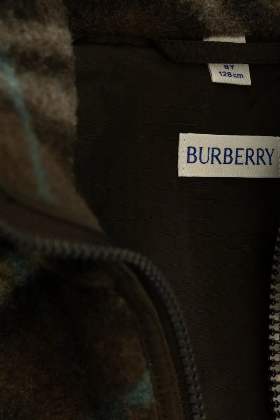 Burberry Kids ZIELONY Ocieplany polar ze wzorem w kratę