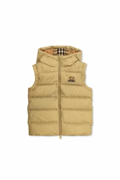Burberry Kids ZIELONY Puchowa kamizelka