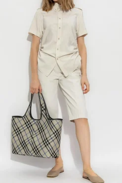 Burberry kremowy Jedwabna koszula