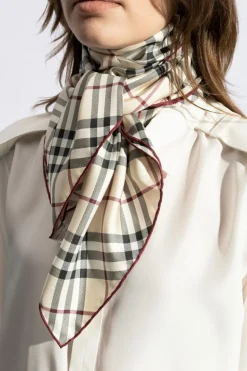 Burberry kremowy Jedwabna chusta