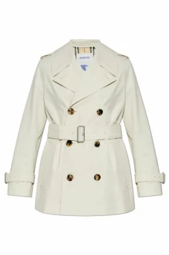 Burberry kremowy Krótki trencz