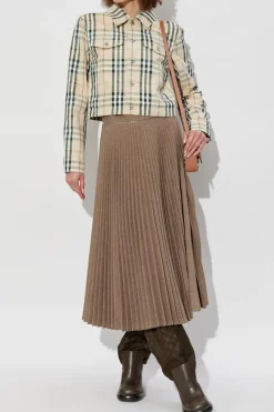 Burberry kremowy Kurtka ze wzorem w kratę
