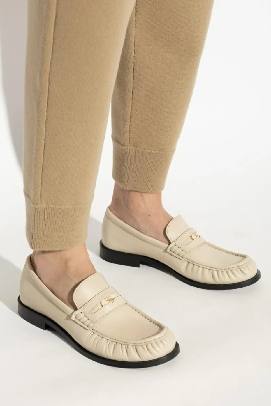 Burberry kremowy Skórzane buty