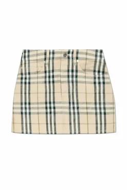 Burberry kremowy Spódnica ze wzorem w kratę