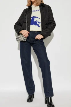 Burberry kremowy Sweter z logo