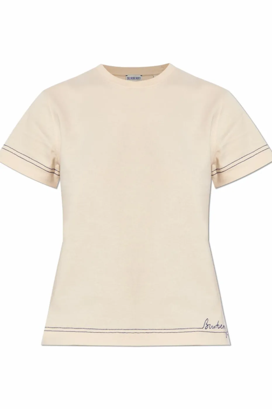 Burberry kremowy T-shirt z logo