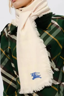 Burberry kremowy Wełniany szal