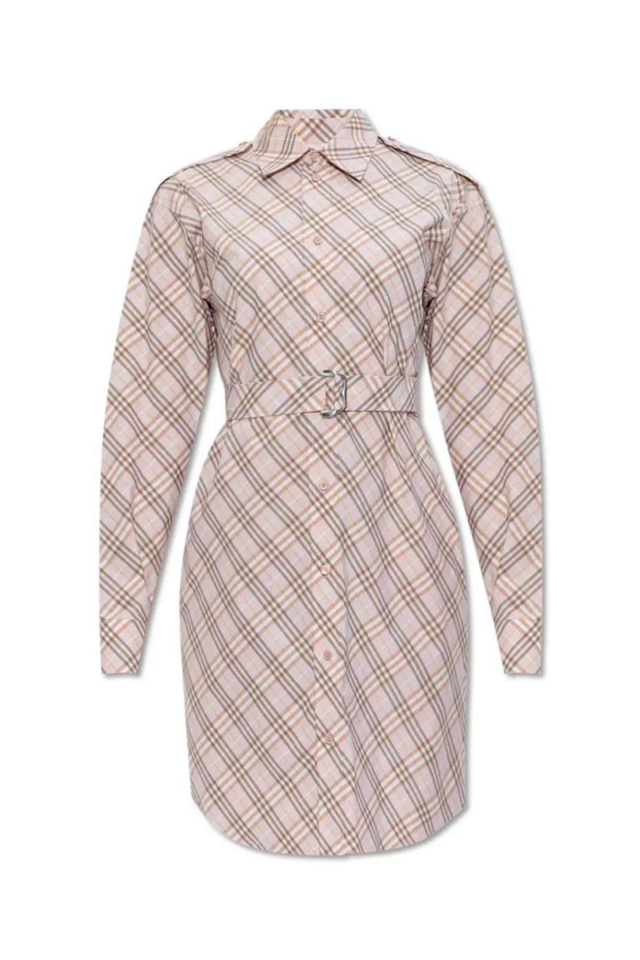 Burberry RÓŻOWY Sukienka z paskiem w talii