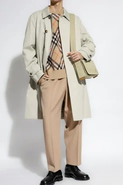 Burberry SZARY Bawełniany płaszcz