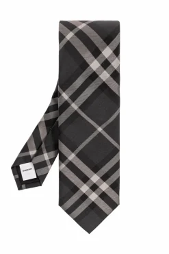 Burberry SZARY Jedwabny krawat