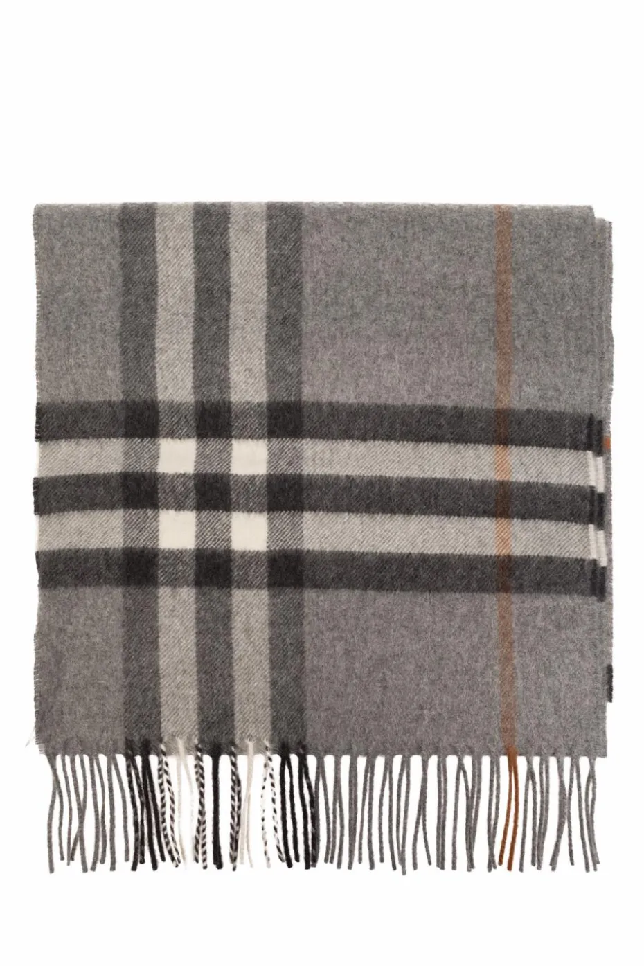 Burberry SZARY Kaszmirowy szal