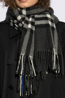 Burberry SZARY Kaszmirowy szal