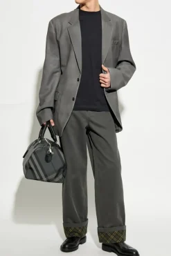 Burberry SZARY Spodnie z logo