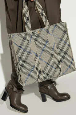Burberry SZARY Torba na ramię w kratę