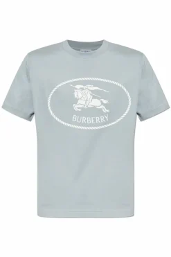 Burberry SZARY T-shirt z nadrukiem
