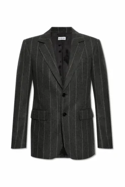 Burberry SZARY Wełniana marynarka ze wzorem w prążki