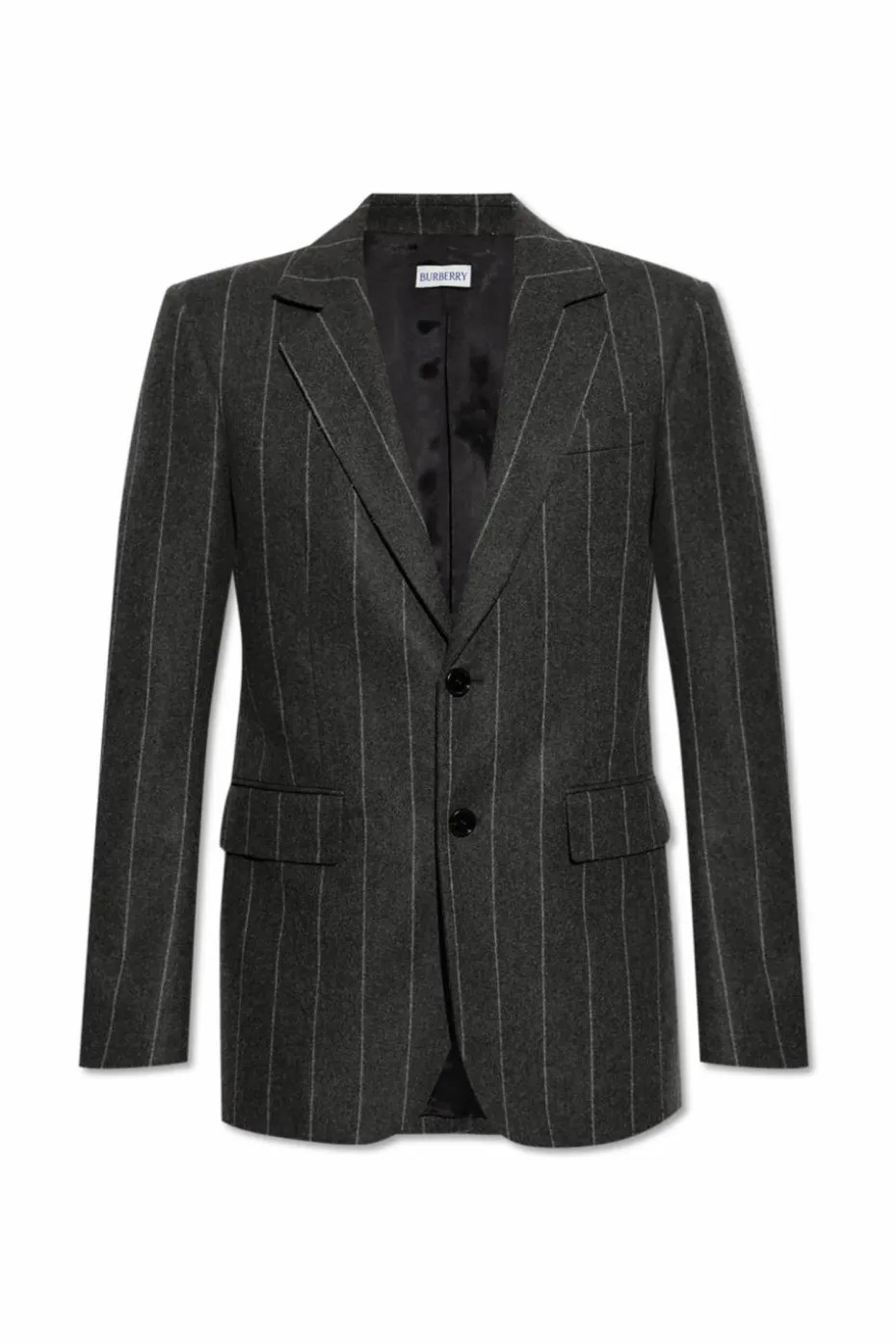 Burberry SZARY Wełniana marynarka ze wzorem w prążki