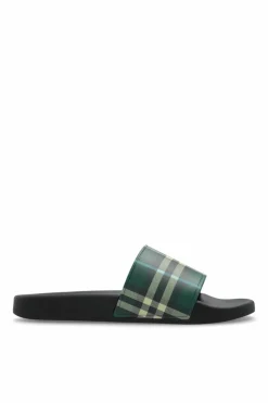 Burberry ZIELONY Gumowe klapki