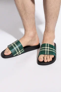 Burberry ZIELONY Gumowe klapki