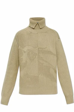 Burberry ZIELONY Kaszmirowy golf