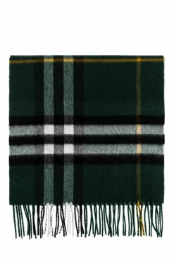 Burberry ZIELONY Kaszmirowy szal