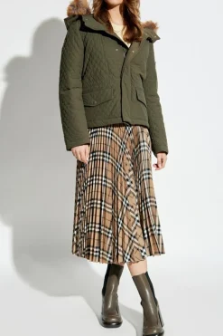 Burberry ZIELONY Kurtka z odpinanym kołnierzem