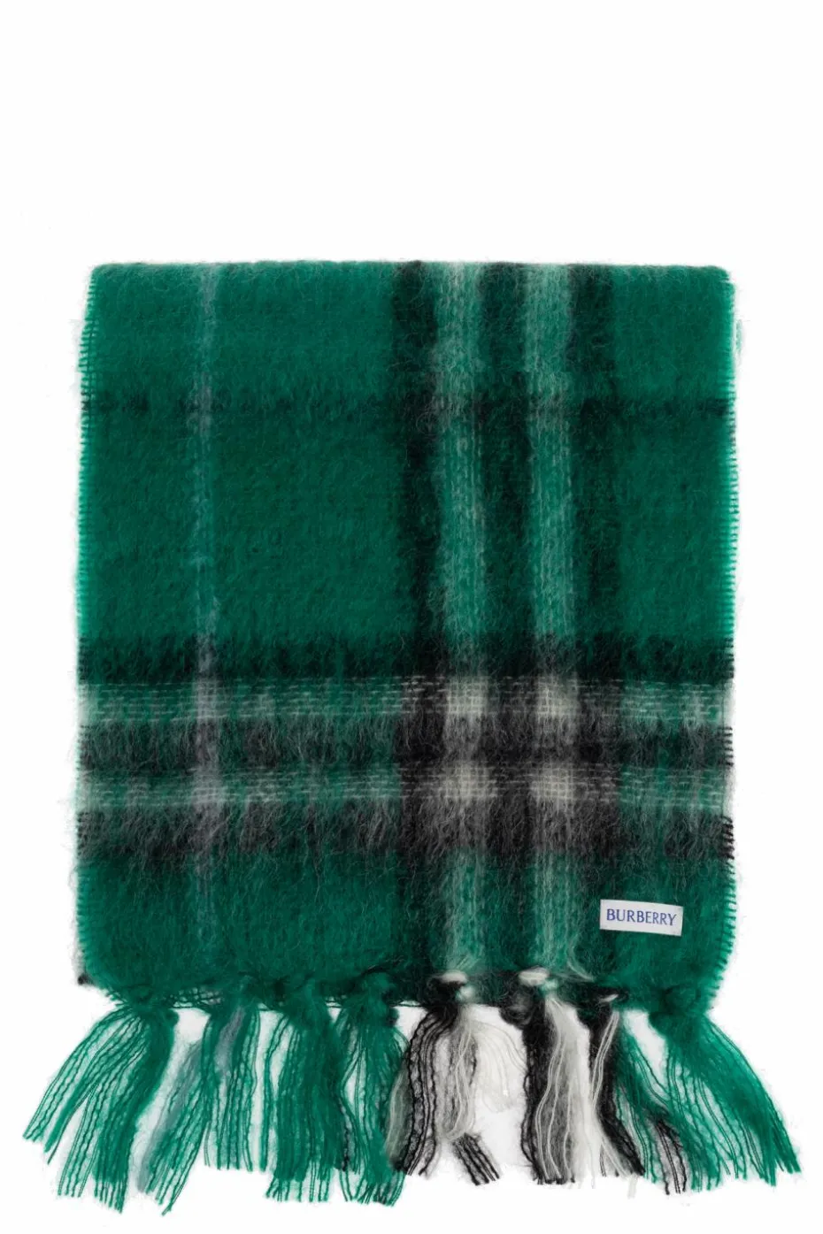 Burberry ZIELONY Moherowy szal