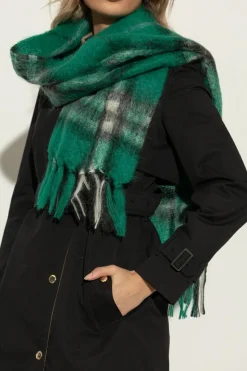 Burberry ZIELONY Moherowy szal