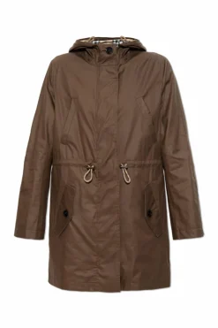 Burberry ZIELONY Parka z powlekanej bawełny