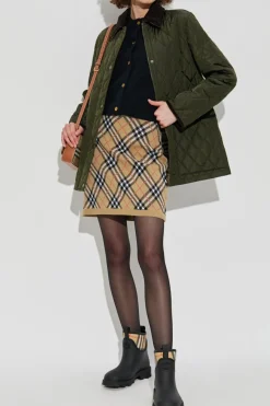 Burberry ZIELONY Pikowana kurtka `Broadway`