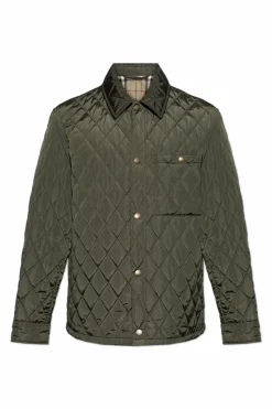 Burberry ZIELONY Pikowana kurtka