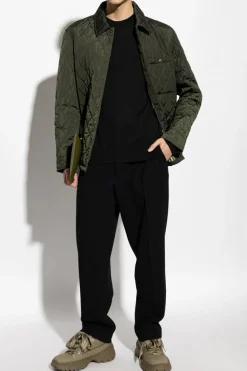 Burberry ZIELONY Pikowana kurtka