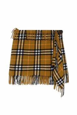 Burberry ZIELONY Spódnica ze wzorem w kratę