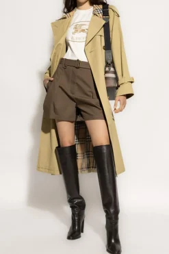 Burberry ZIELONY Szorty z wysokim stanem