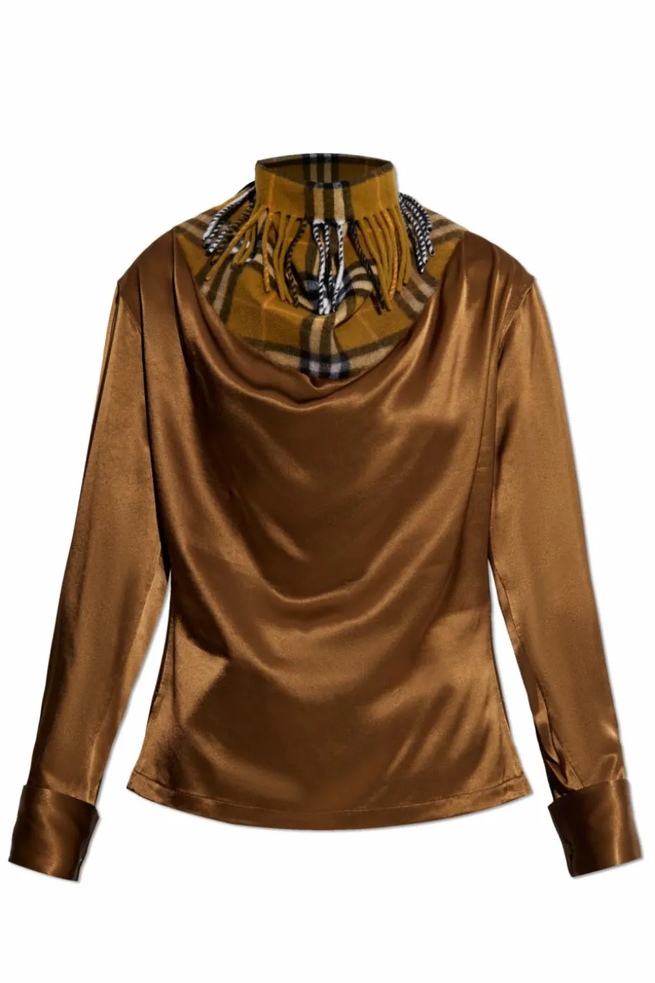 Burberry ZIELONY Top ze stójką