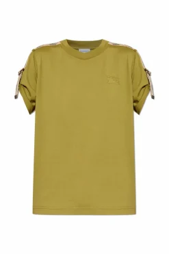 Burberry ZIELONY T-shirt z logo