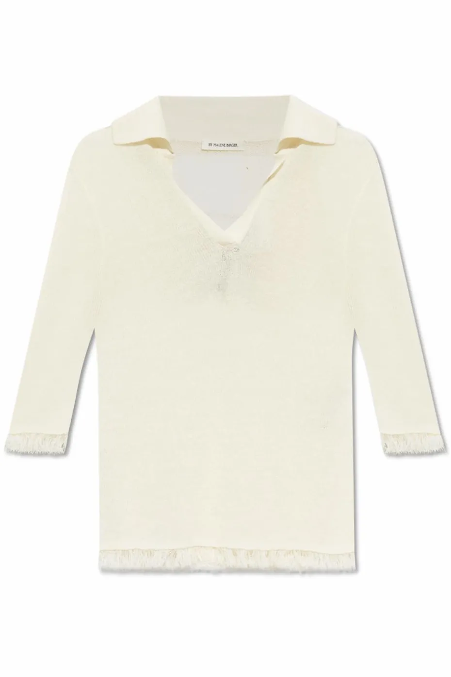 By Malene Birger BIAŁY Polo z frędzlami